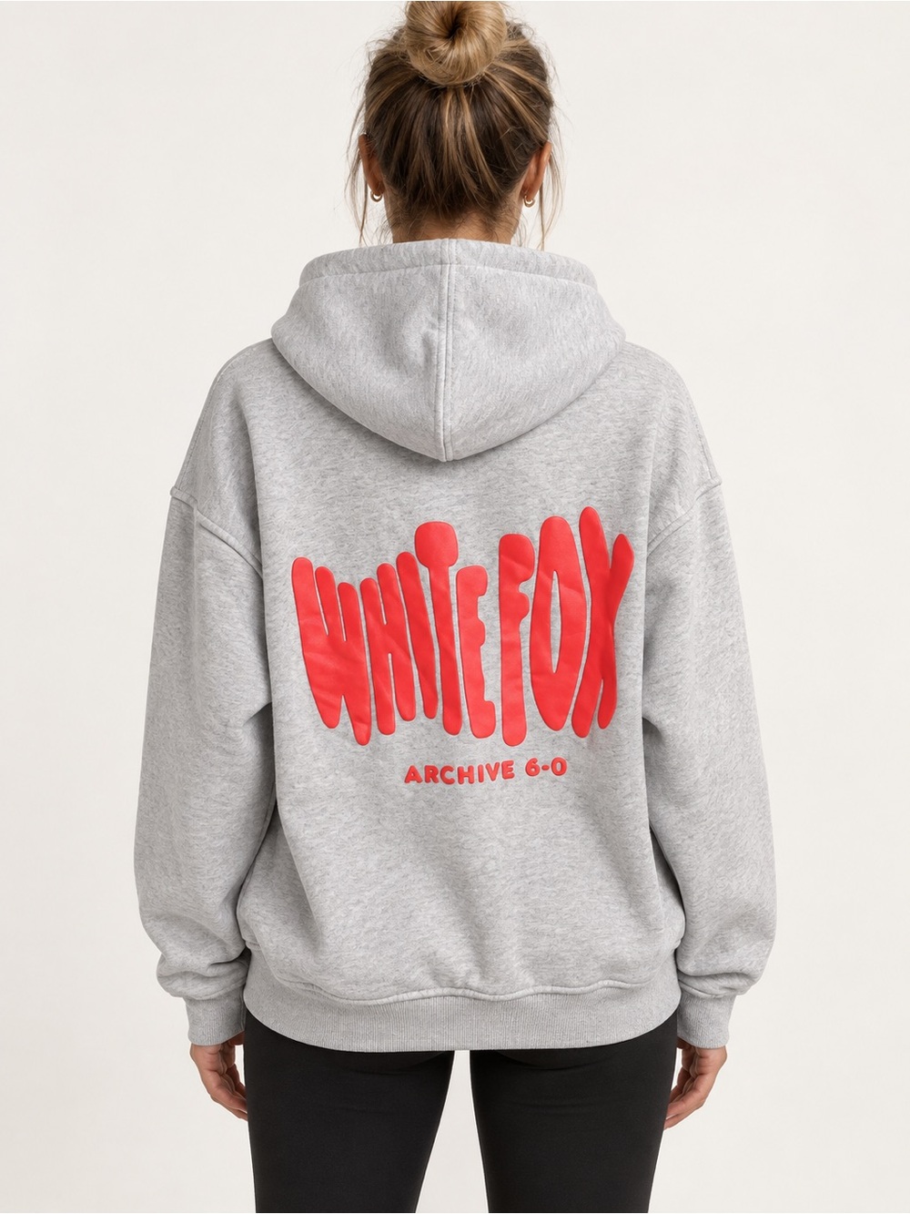 Excellent Condition White Fox Archive 6.0 Grey Hoodie with Coral Logo size s/m
